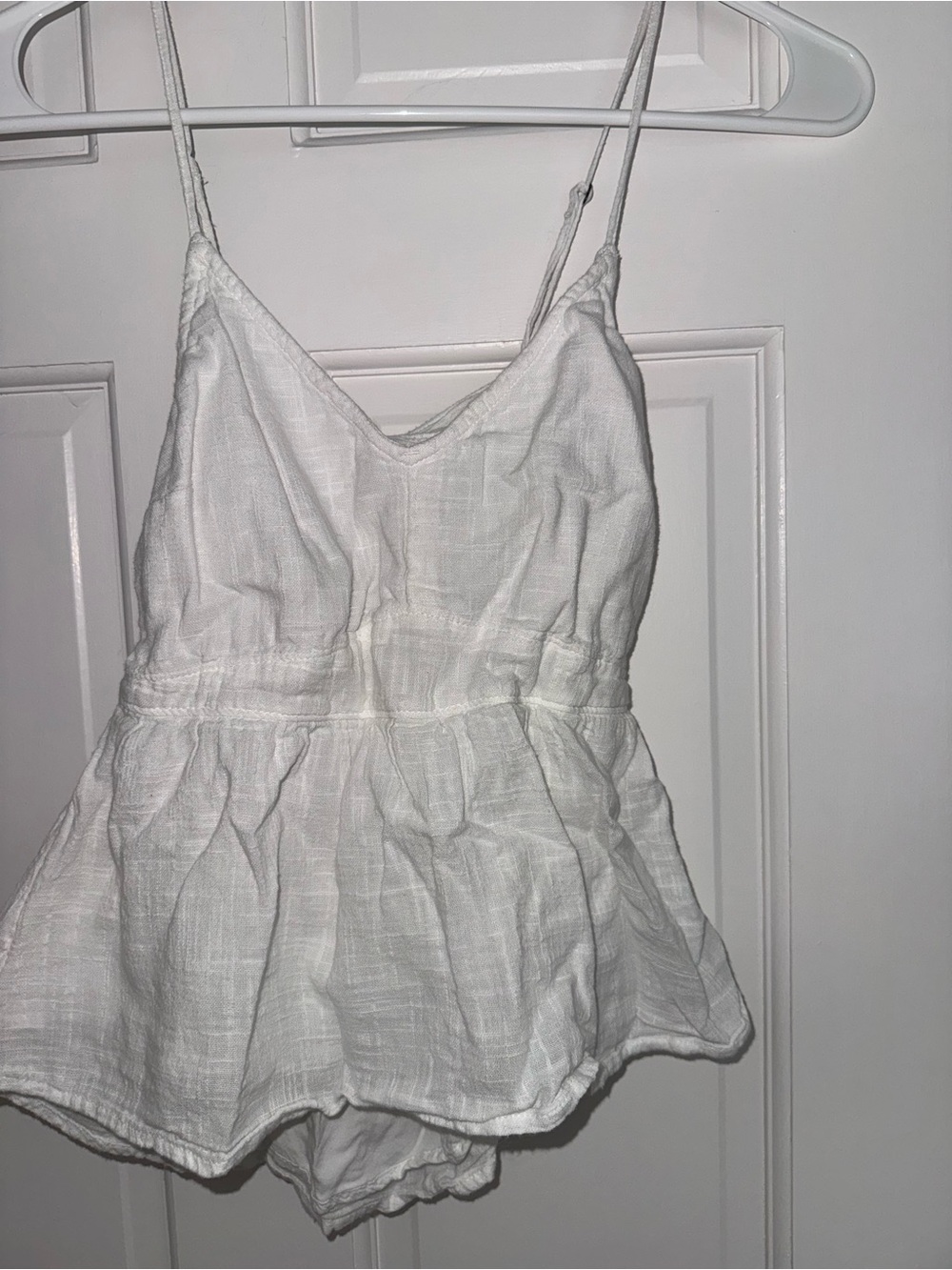 Abercrombie & Fitch White Gauze Peplum Camisole